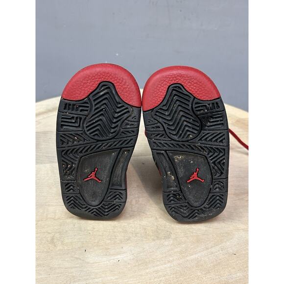 Nike Jordan Flight Origin 2 size Toddler 5C Black Red Leather Sneaker 705162-016 - Picture 4 of 9